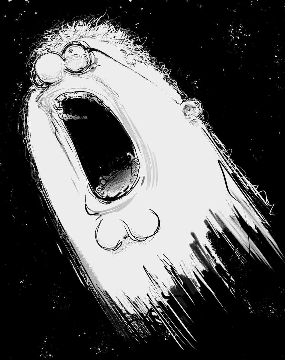 1boy, cleft_chin, family_guy, fat, fat_man, glasses, greyscale, highres