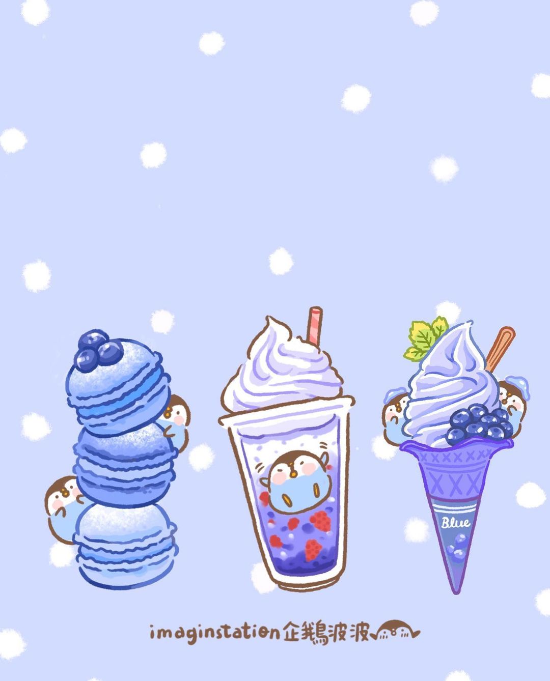 artist_name, beak, bird, black_eyes, blue_background, blue_theme, blueberry, blush_stickers