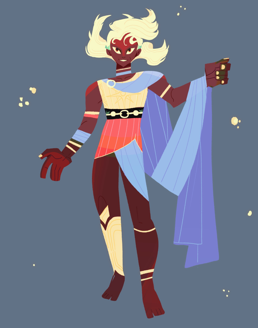 1boy, absurdres, apollo_(hades), barefoot, belt, calavera145, dark-skinned_male, dark_skin