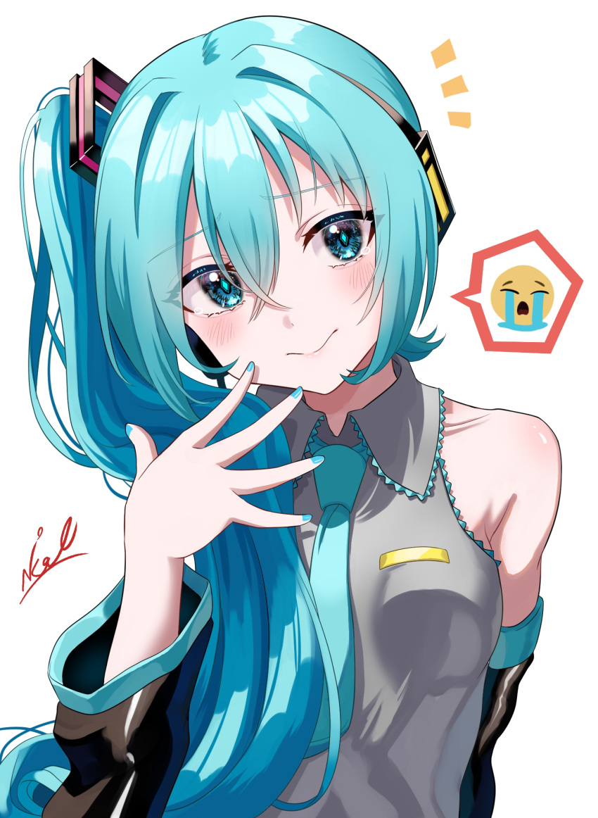 1girl, blue_eyes, blue_hair, blush, clip_studio_paint_(medium), collarbone, collared_shirt, commentary_request
