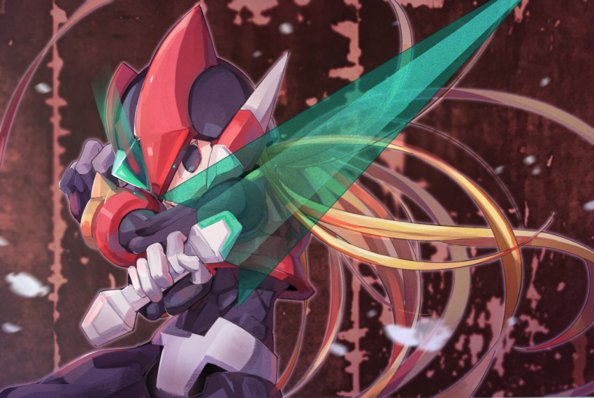 1boy, armor, black_bodysuit, black_eyes, blonde_hair, bodysuit, cowboy_shot, energy_sword