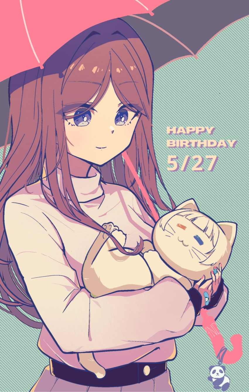 1girl, animal, animalization, bandaid, bandaid_on_hand, bang_dream!, bang_dream!_it's_mygo!!!!!, brown_hair