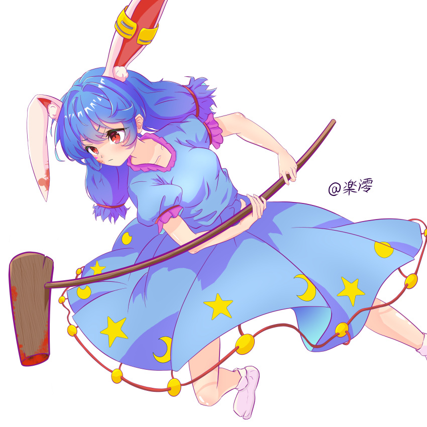 1girl, absurdres, animal_ear_fluff, animal_ears, artist_name, blood, blood_on_ears, blood_on_face