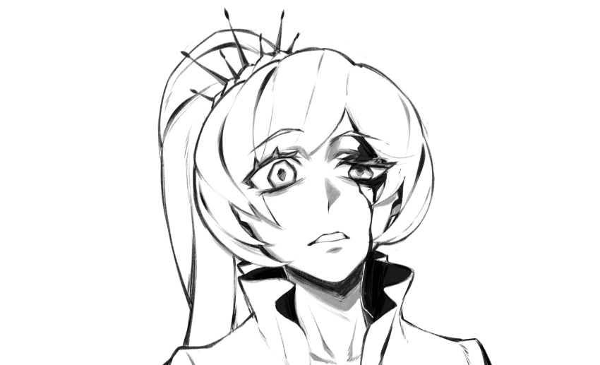 1girl, absurdres, blood, blood_on_face, close-up, collared_shirt, english_commentary, greyscale
