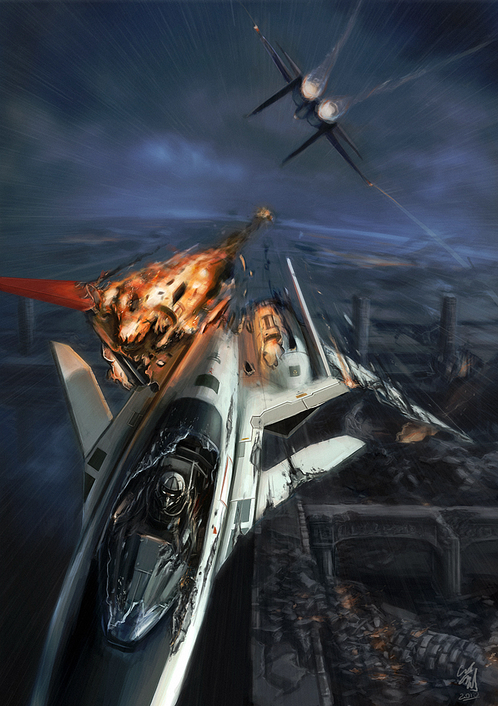 ace_combat_zero, adfx-02_morgan, aerial_battle, afterburner, airplane, battle, cipher_(ace_combat_zero), condensation_trail
