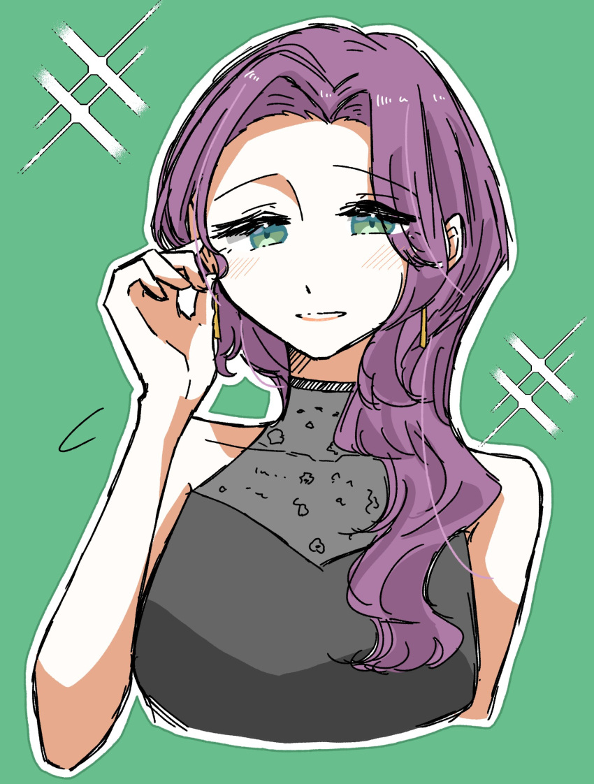 1girl, absurdres, alternate_costume, alternate_hairstyle, black_dress, blush, breasts, collarbone