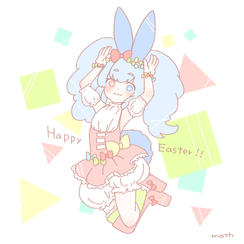 1girl, :3, alternate_hair_color, animal_ears, asymmetrical_footwear, baggy_shorts, blue_eyes, blue_hair