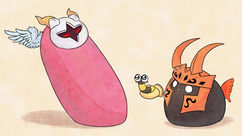 absurdres, butterfly_wings, capiller_(kirby), galacta_knight, gloves, highres, horns, insect_wings