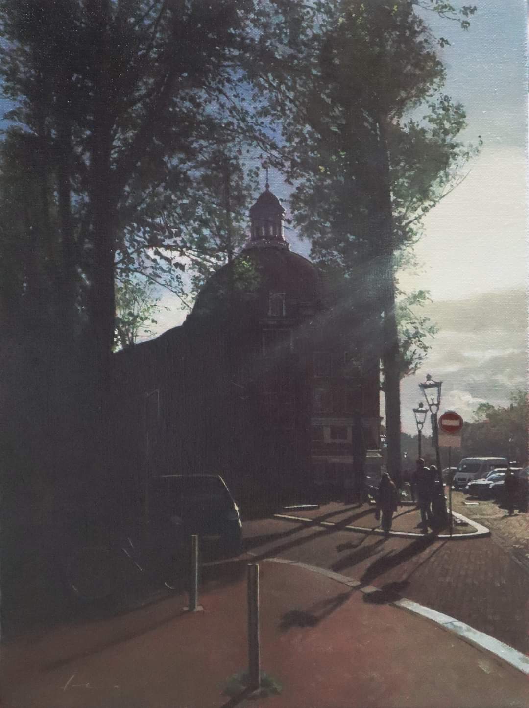 amsterdam, commentary_request, day, highres, naohiro_ito, netherlands, no_humans, original, real_world_location, road, road_sign, scenery, shadow, sign, street, sunlight, town, tree
