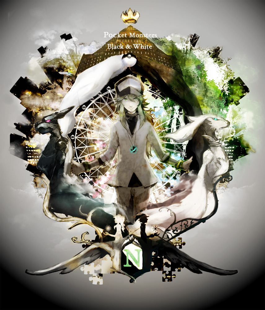 n_(pokemon), pokemon, pokemon_(creature), pokemon_(game), pokemon_black_and_white, pokemon_bw, reshiram, sin_(hitonatsu), title_drop, touko_(pokemon), touya_(pokemon), zekrom