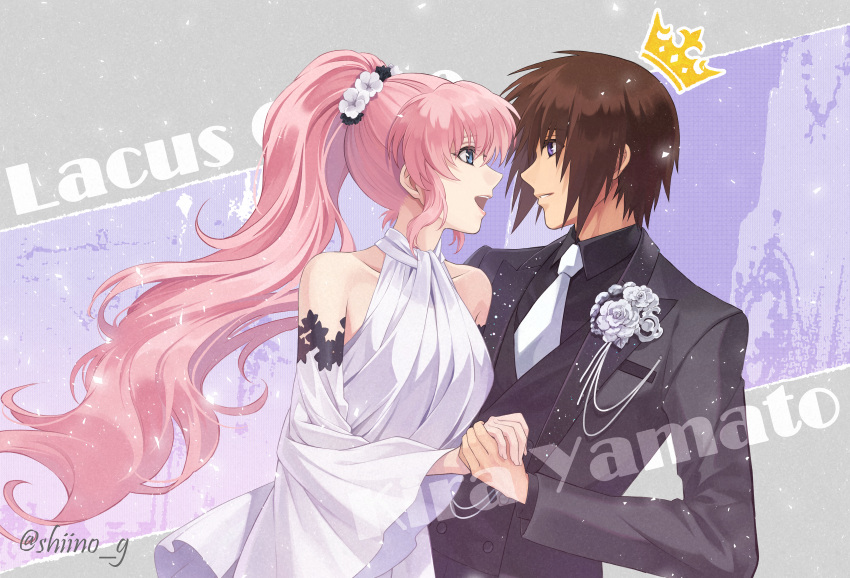 1boy, 1girl, :d, absurdres, black_jacket, black_shirt, black_vest, blue_eyes