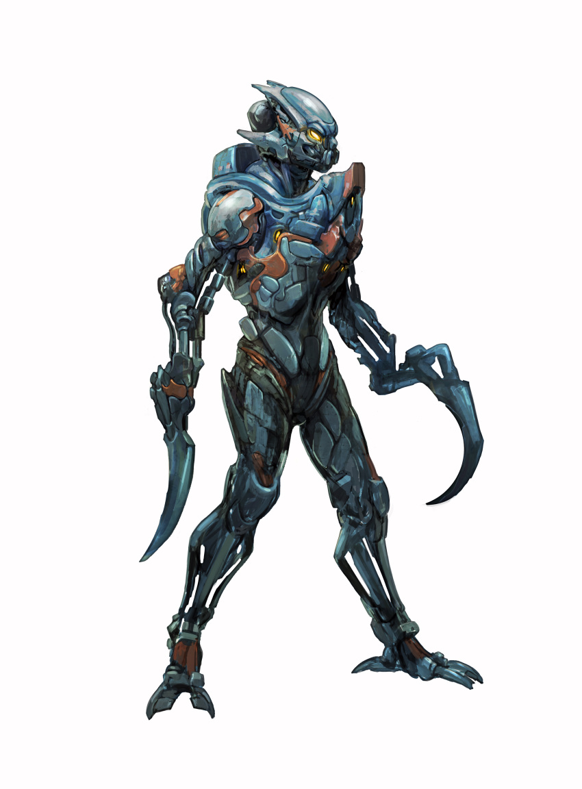 absurdres, bionicle, english_commentary, from_side, full_body, gali_(bionicle), glowing, glowing_eye