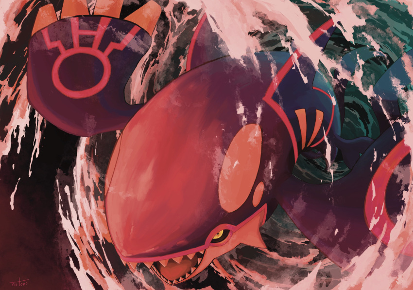 blue_skin, colored_skin, fish, full_body, glowing, glowing_eyes, highres, no_humans