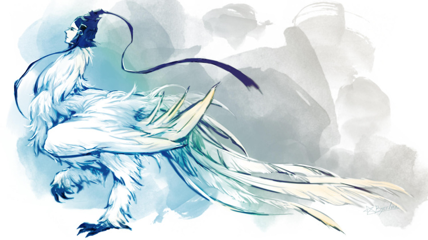 1boy, 2018_winter_olympics, artist_name, bird_boy, black_eyes, byerlma, claws, closed_mouth