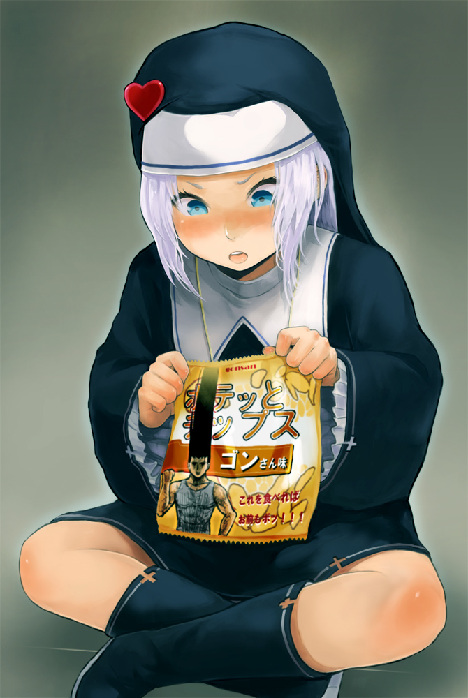 blue_eyes, blue_hair, boku_wa_tomodachi_ga_sukunai, crossed_legs, heart, hunter_x_hunter, jewelry, necklace