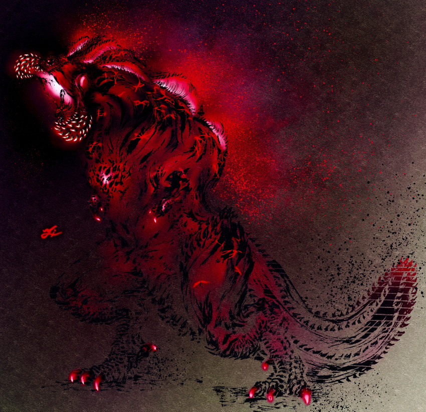 absurdres, aura, claws, deadpool_yuchan, deviljho, digitigrade, dinosaur, extra_teeth