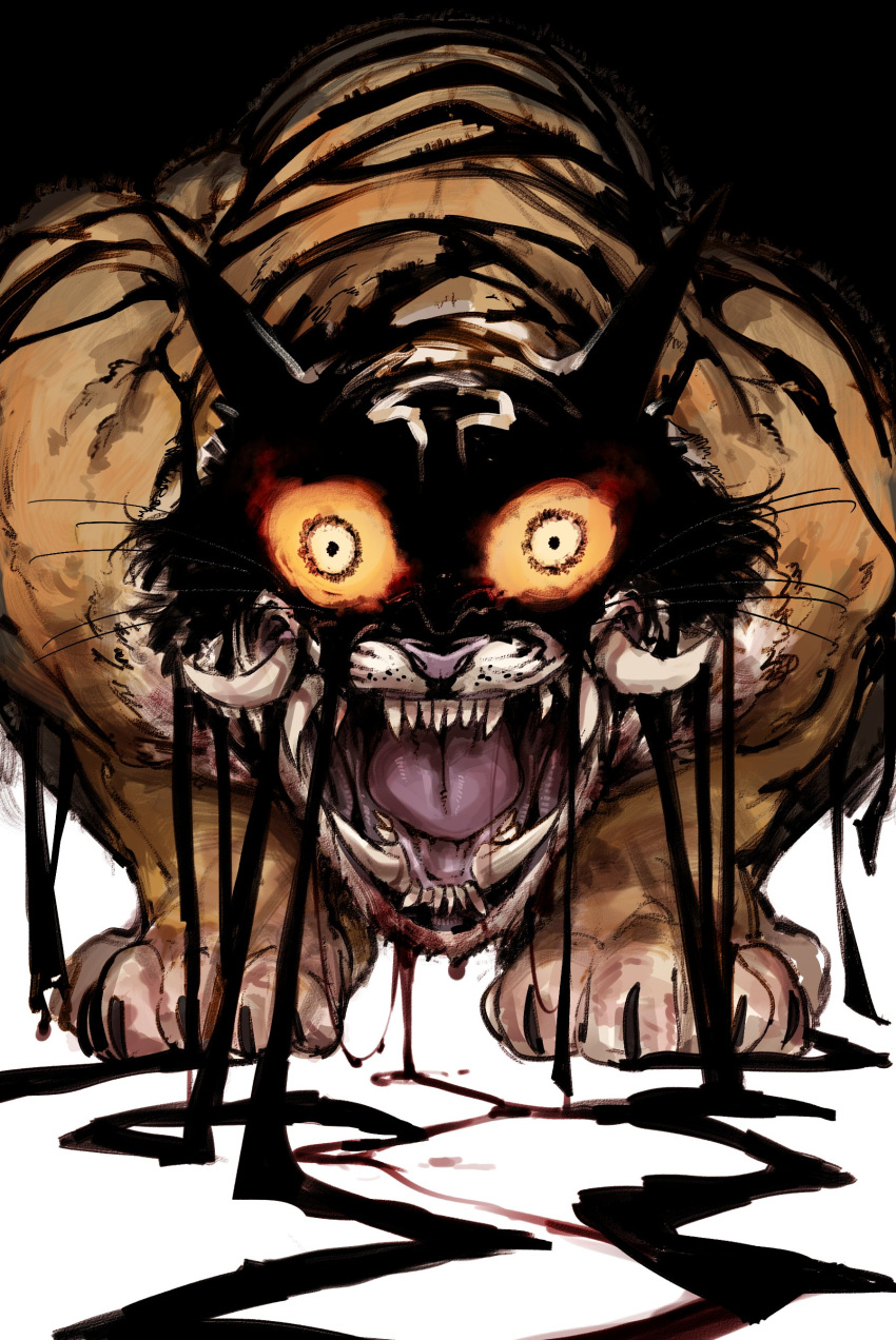 absurdres, animal, claws, colored_sclera, doppel_(bonnypir), dream_tiger_(govy9807), fangs, fangs_out