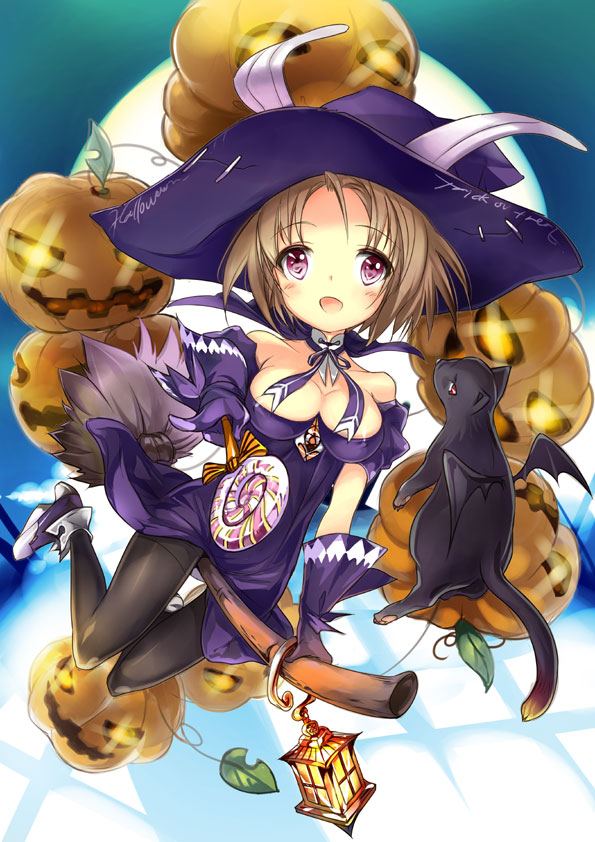 candy, halloween, jack-o'-lantern, jack-o-lantern, kan_satomi, lantern, lollipop, original
