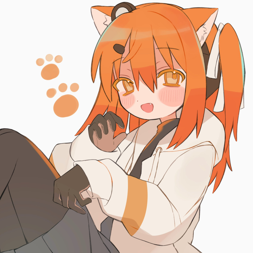 1girl, a.i._voice, adachi_rei, animal_ear_fluff, animal_ears, black_gloves, black_leggings, black_shirt