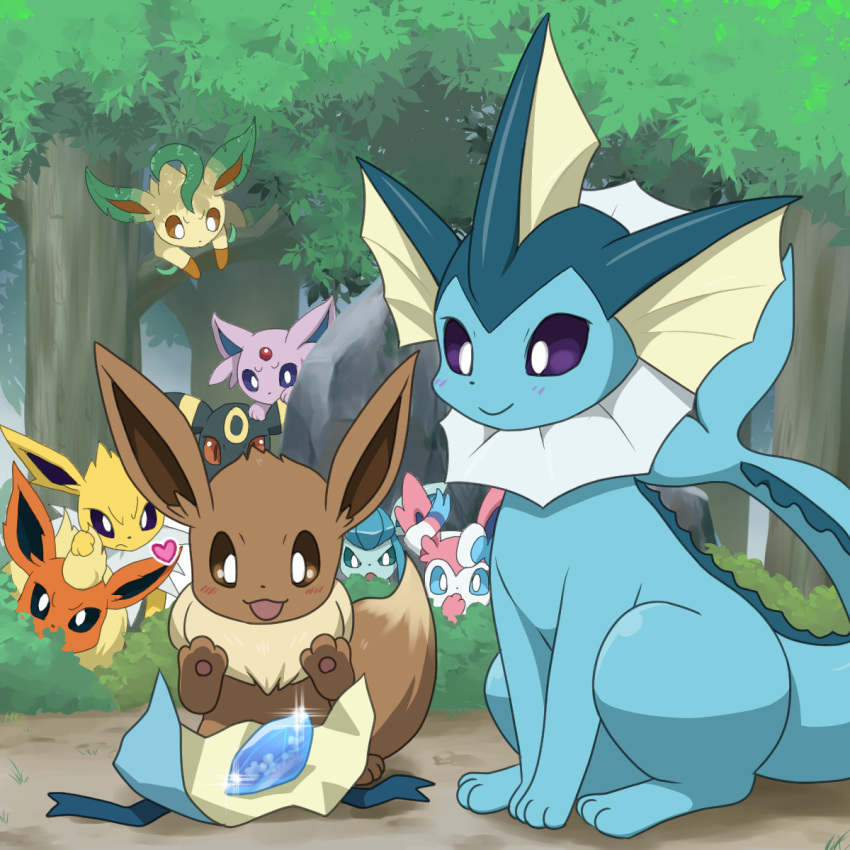 animal_focus, blue_eyes, blush, bright_pupils, brown_eyes, colored_sclera, eevee, enohito