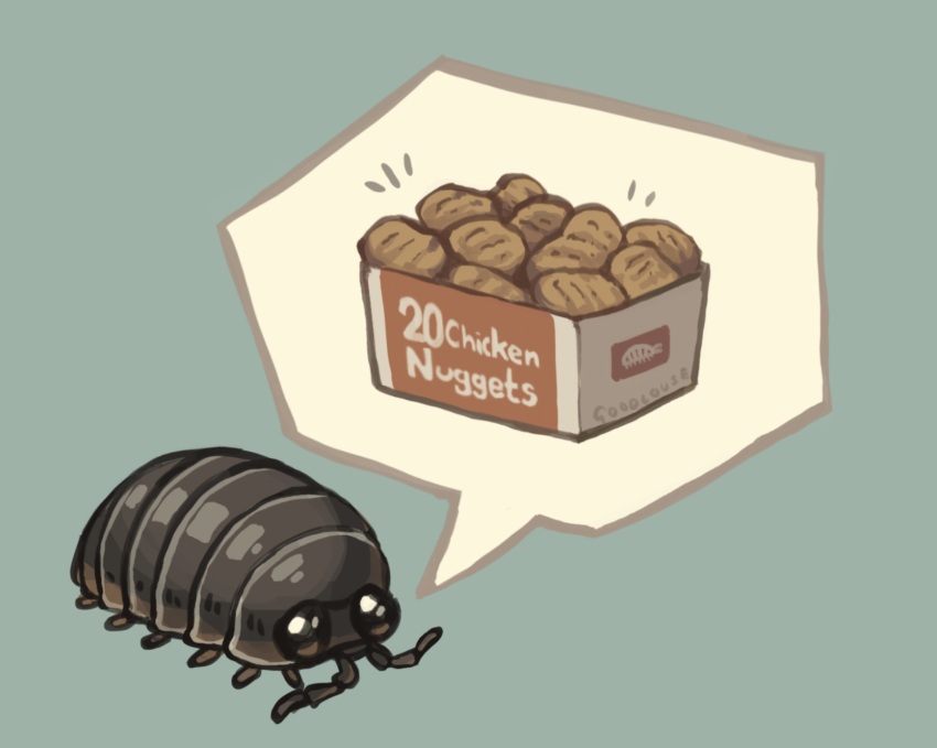 animal_focus, chicken_nuggets, commentary, crustacean, english_commentary, everson_woodlouse, food_focus, full_body