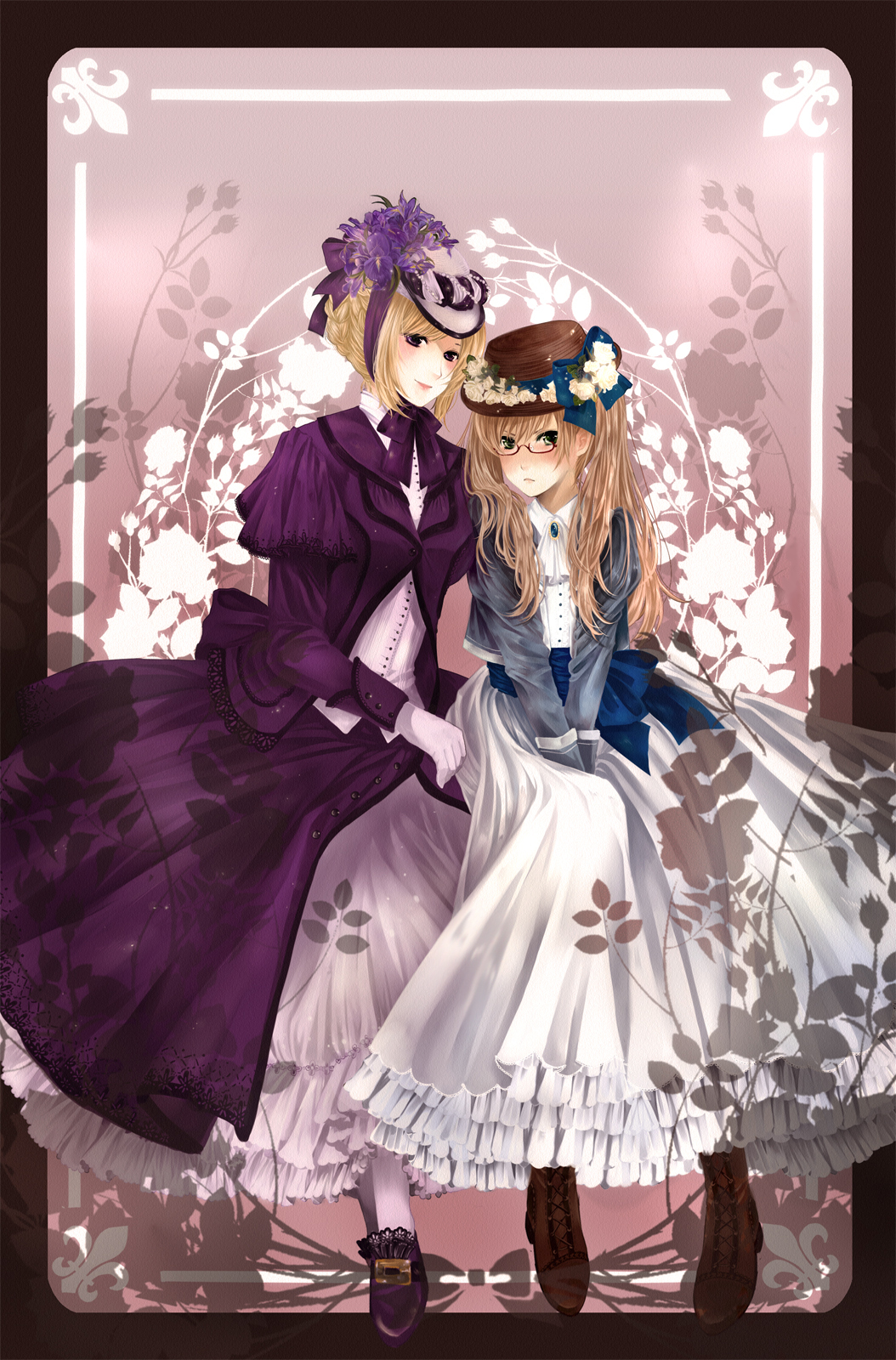 axis_powers_hetalia, blonde_hair, blush, boots, bow, dress, flower, france_(hetalia)