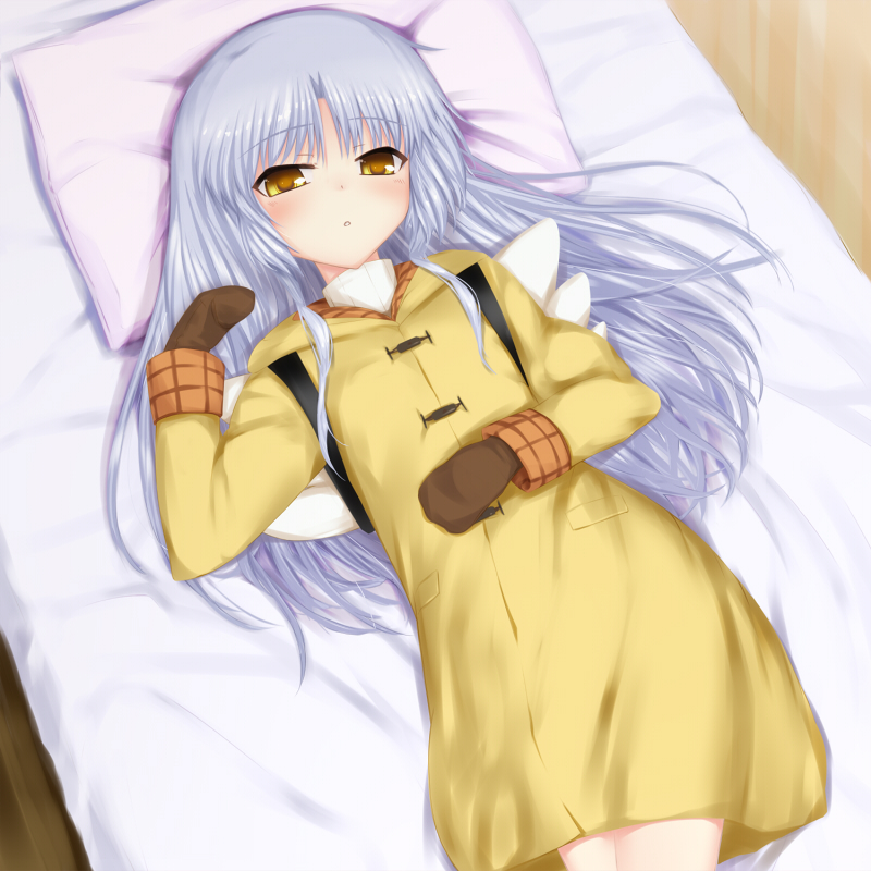 backpack, bag, blue_hair, blush, cosplay, kanna_asuke, kanon, long_hair