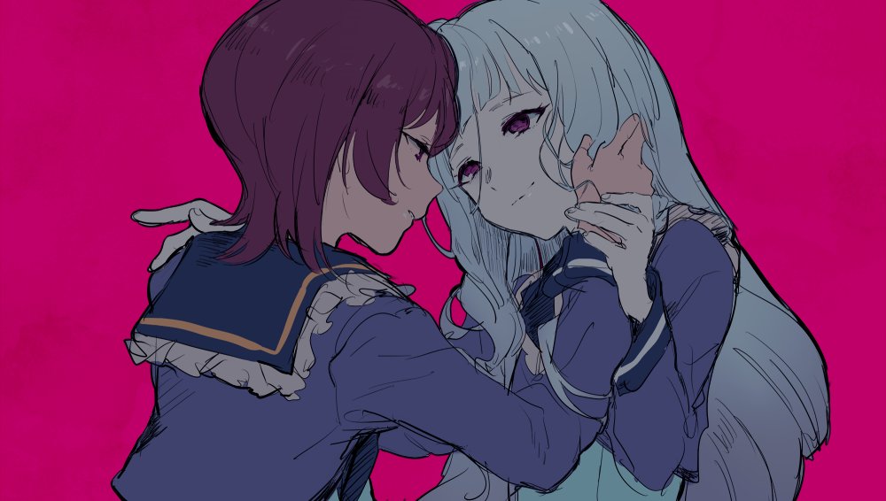 2girls, aikatsu!_(series), aikatsu_stars!, ashida_yuuri_(aikatsu!), bad_id, bad_twitter_id, brown_hair, closed_mouth