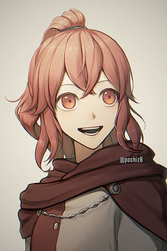 1girl, :d, anna_(fire_emblem), cape, crossed_bangs, dress, fire_emblem, fire_emblem_engage