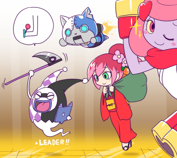 1boy, 1girl, blush, blush_stickers, closed_eyes, floating, flower, flying