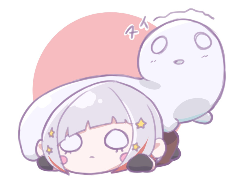 black_gloves, black_pantyhose, blush_stickers, bob_cut, brown_dress, character_doll, closed_mouth, commentary_request