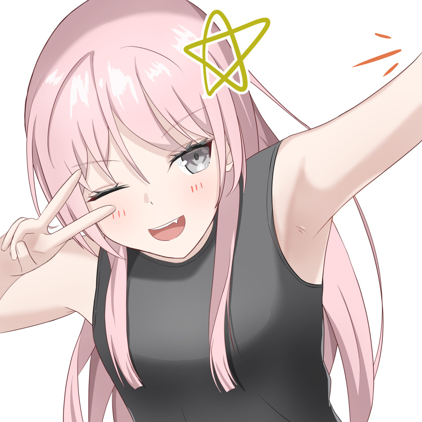 1girl, absurdres, armpits, bang_dream!, bang_dream!_it's_mygo!!!!!, beniyomogi, black_shirt, blush