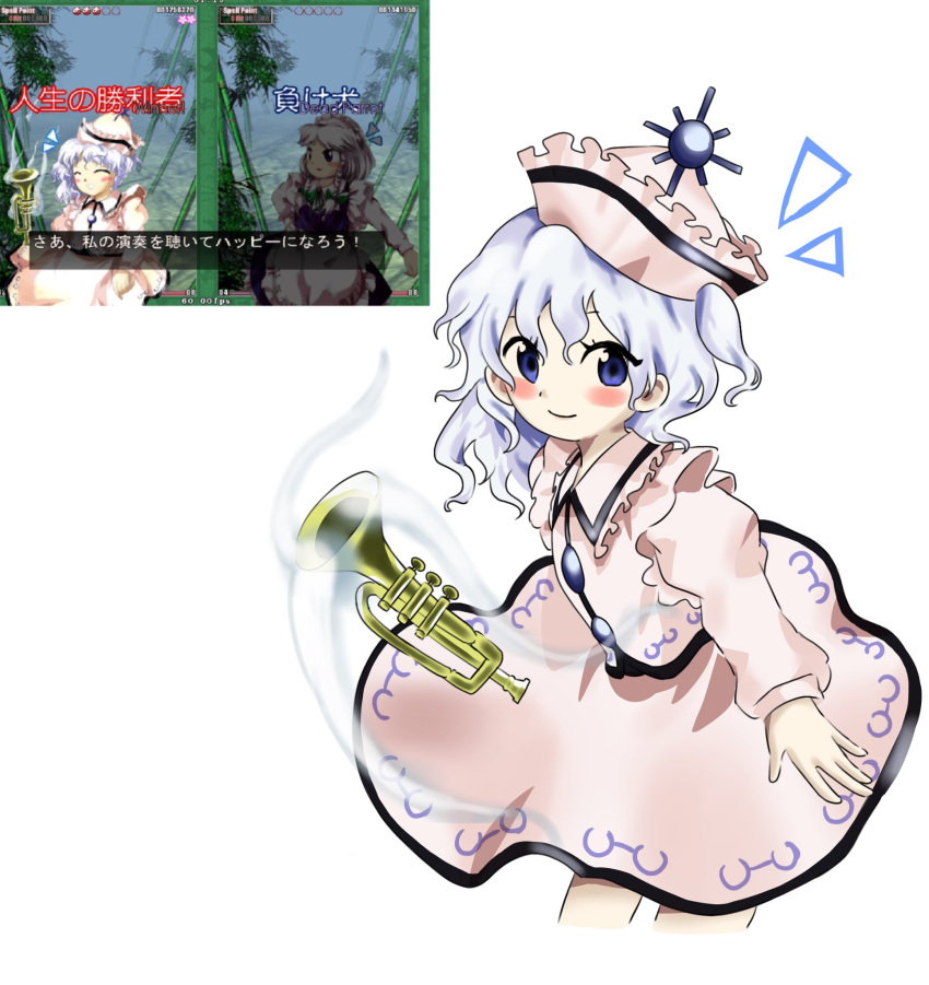 1girl, blush, buttons, closed_mouth, collared_dress, cowboy_shot, dress, frilled_hat