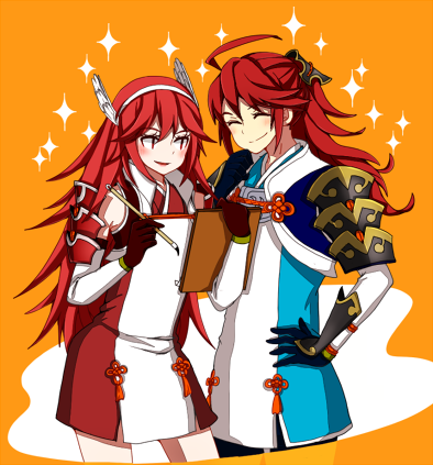 1boy, 1girl, ahoge, armor, caeldori_(fire_emblem), father_and_daughter, fire_emblem, fire_emblem_fates