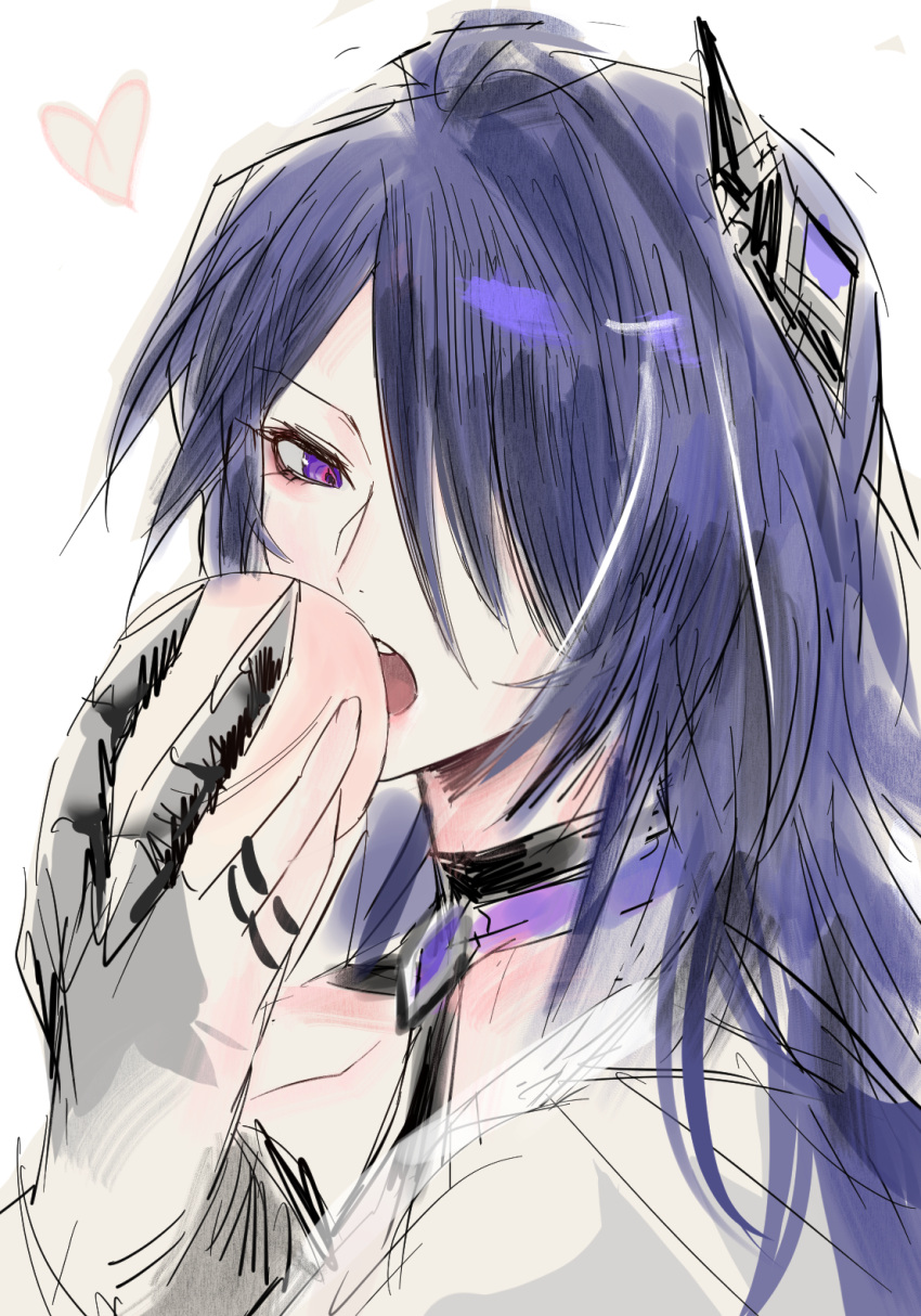 1girl, 9_(hcl9fg), acheron_(honkai:_star_rail), black_choker, choker, detached_sleeves, eating, food