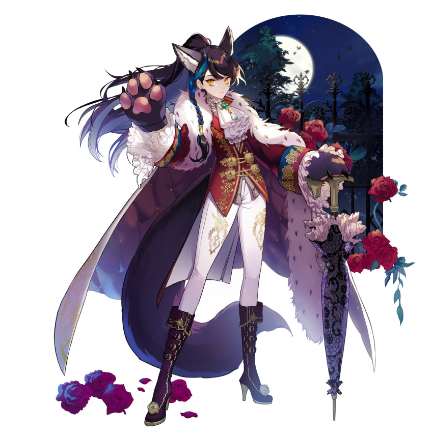 1girl, 4others, alternate_costume, alternate_hairstyle, animal_ears, animal_hands, animal_ornament, artist_request