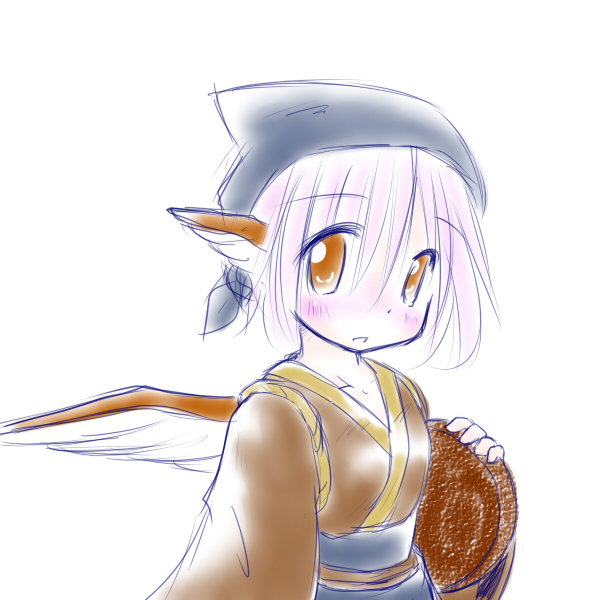 1girl, blush, carrying, head_scarf, mad_(kusakabe), mystia_lorelei, okamisty, short_hair