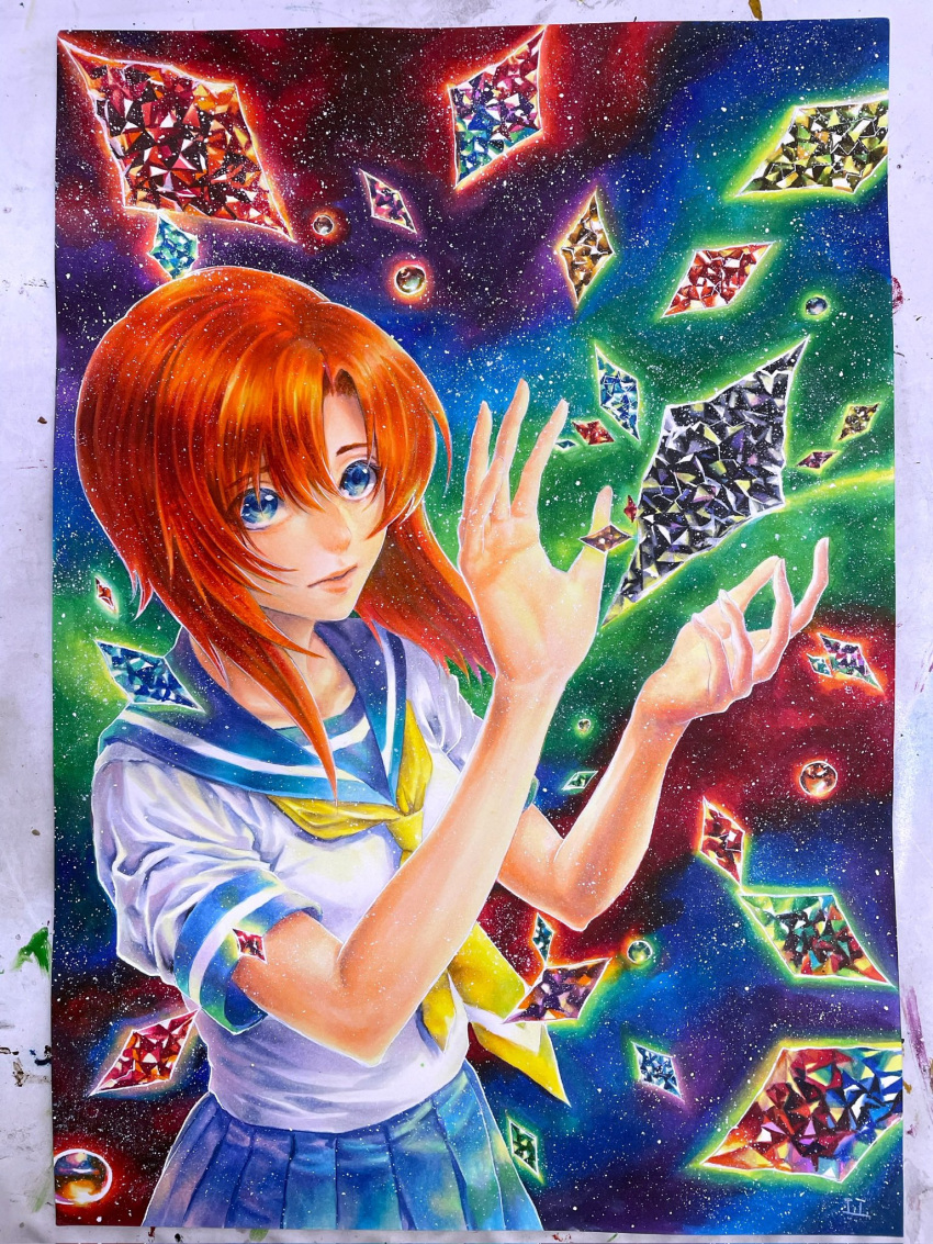 1girl, blue_eyes, closed_mouth, collarbone, hair_between_eyes, highres, higurashi_no_naku_koro_ni, kakera