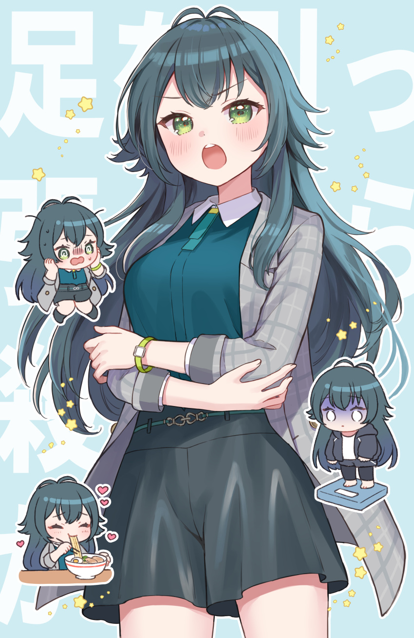 1girl, :o, ^_^, absurdres, antenna_hair, blush, breasts, chibi