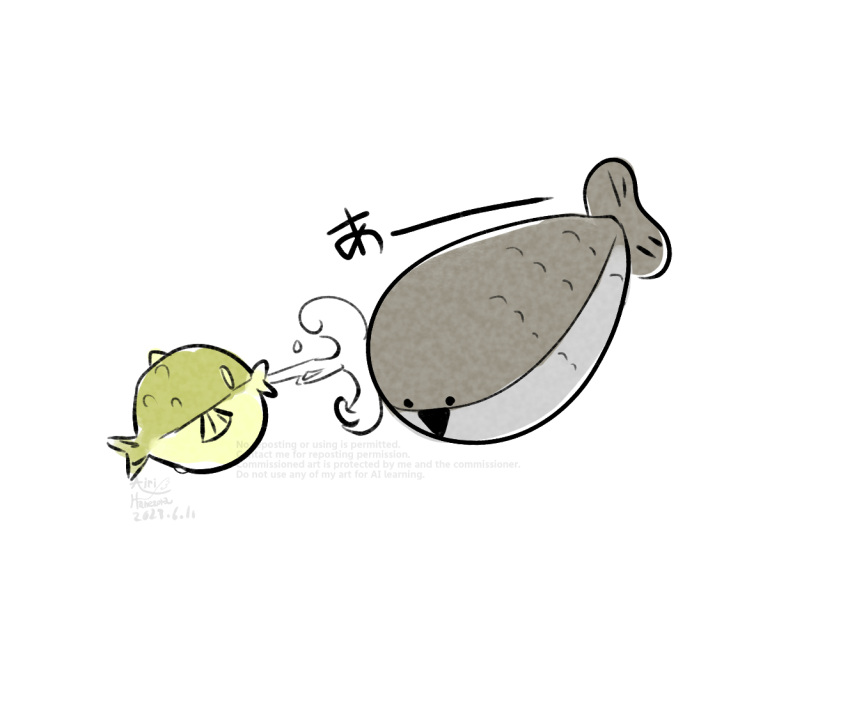 airihanezora, clip_studio_paint_(medium), fish, full_body, looking_at_another, meme, open_mouth, original