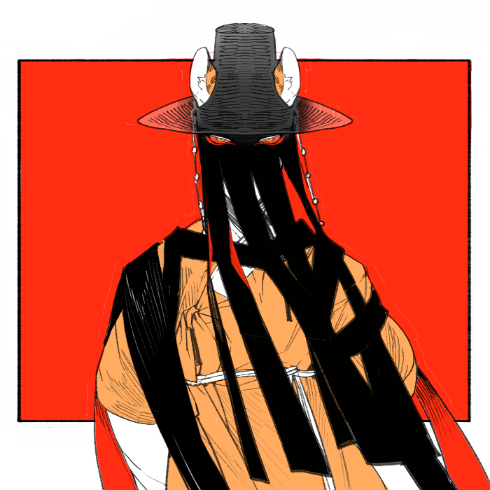 1boy, animal_ear_fluff, animal_ears, black_hat, colored_sclera, commentary_request, dream_tiger_(govy9807), ears_through_headwear