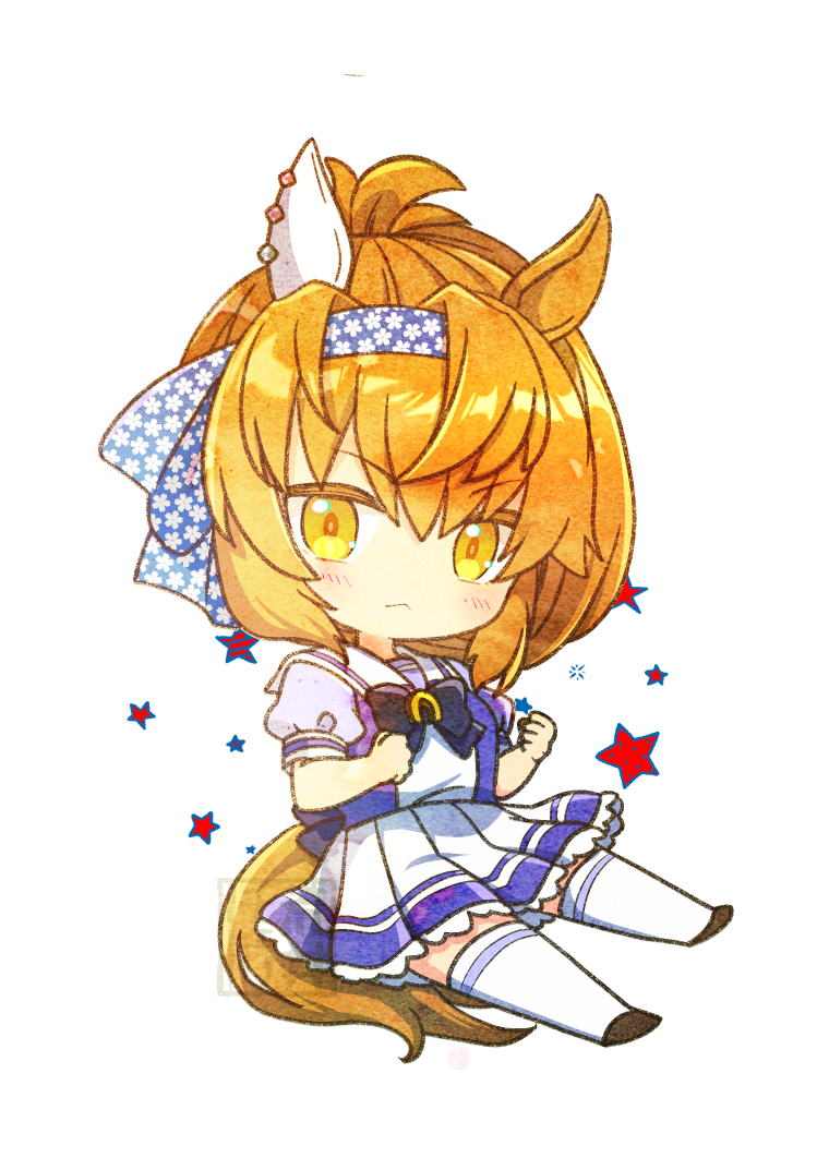 1girl, animal_ears, arai_cherry, blush, bow, bowtie, chibi, clenched_hands