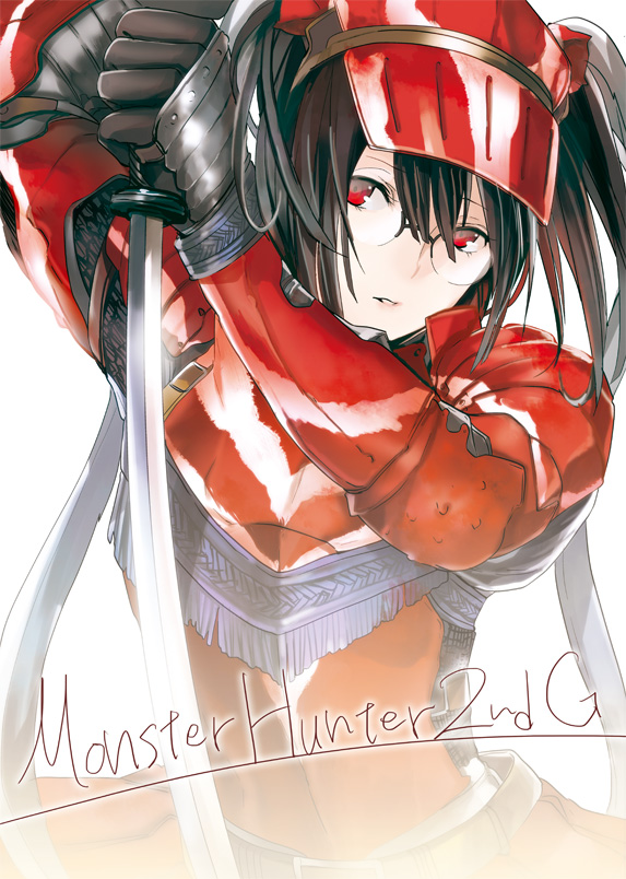 black_hair, bob_cut, durarara!!, glasses, hermitaur_(armor), maguchimo, monster_hunter, red_eyes