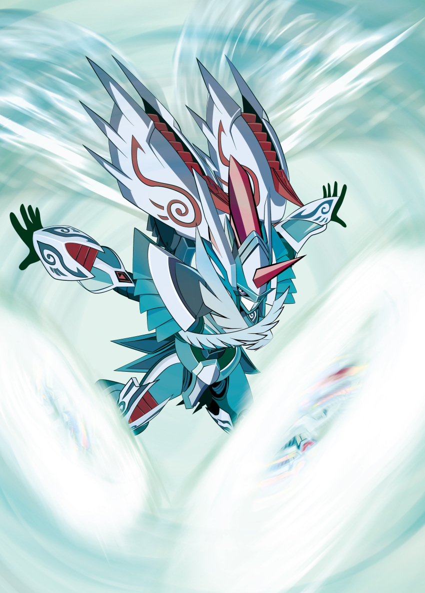 1boy, absurdres, armor, bird, digimon, digimon_(creature), dragon, full_body