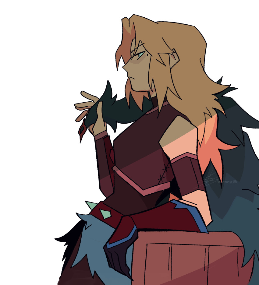 1girl, absurdres, amphibia, armlet, armor, blonde_hair, blue_eyes, breastplate
