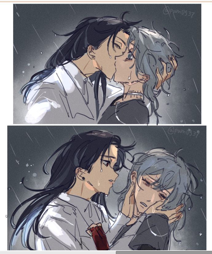 2girls, alien_stage, black_hair, choker, closed_eyes, earrings, fingerless_gloves, genderswap