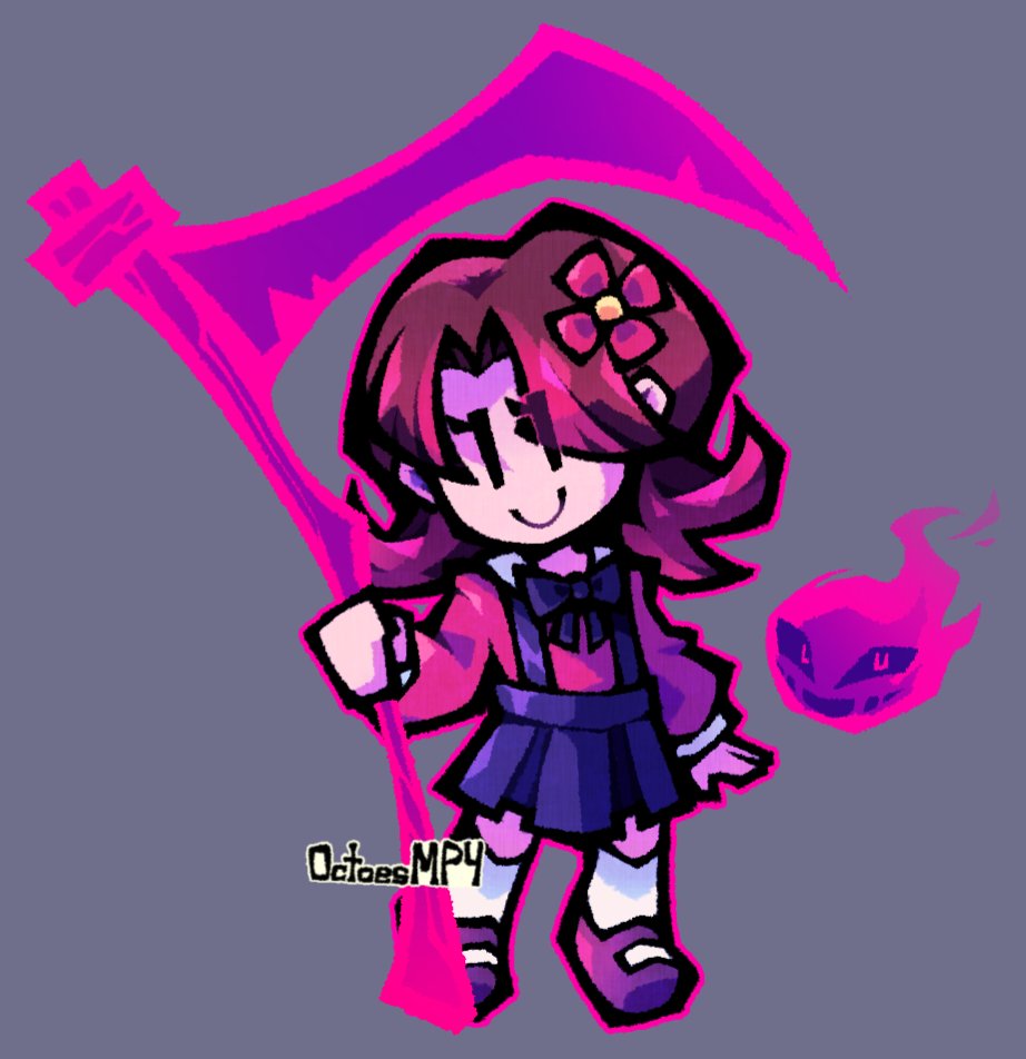 1girl, akumu_(glitchtale), alternate_universe, bete_noire, brown_hair, commentary, english_commentary, glitchtale