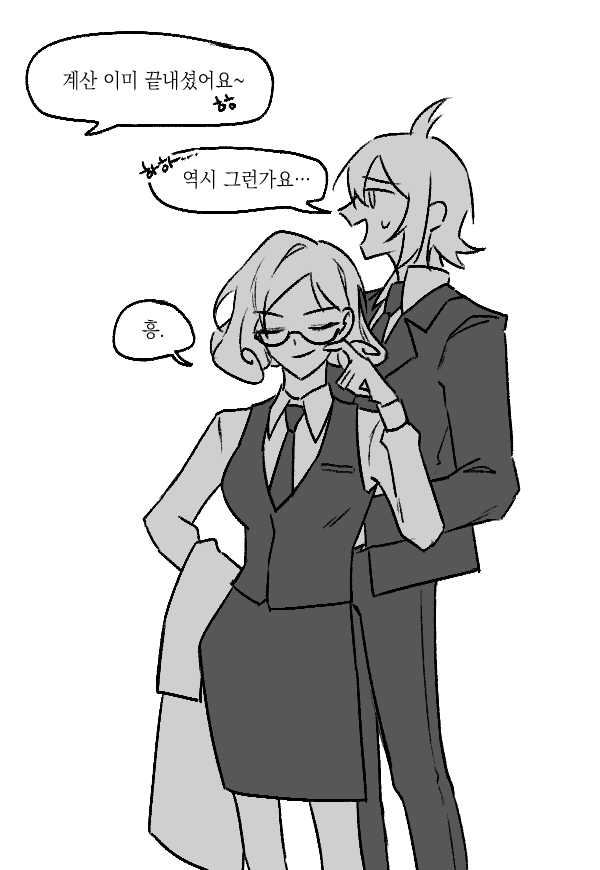 1boy, 1girl, ahoge, blazer, breasts, closed_eyes, closed_mouth, collared_jacket