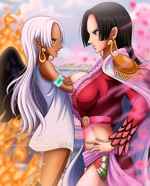 boa_hancock, clone, face-to-face, long_hair, multiple_girls, one_piece, rakkarts, s-snake