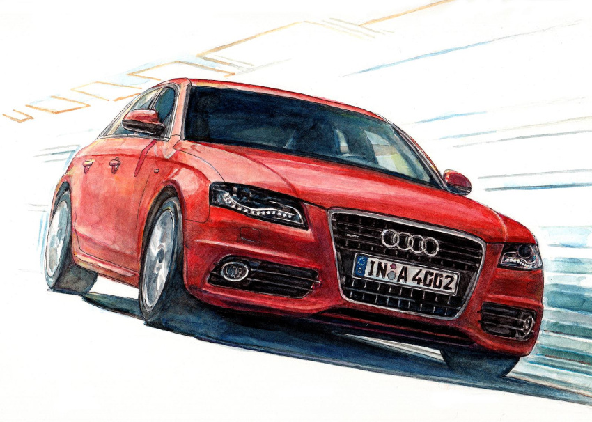 audi, audi_a4, car, m.m_(chosuke320), motion_blur, motion_lines, motor_vehicle, no_humans